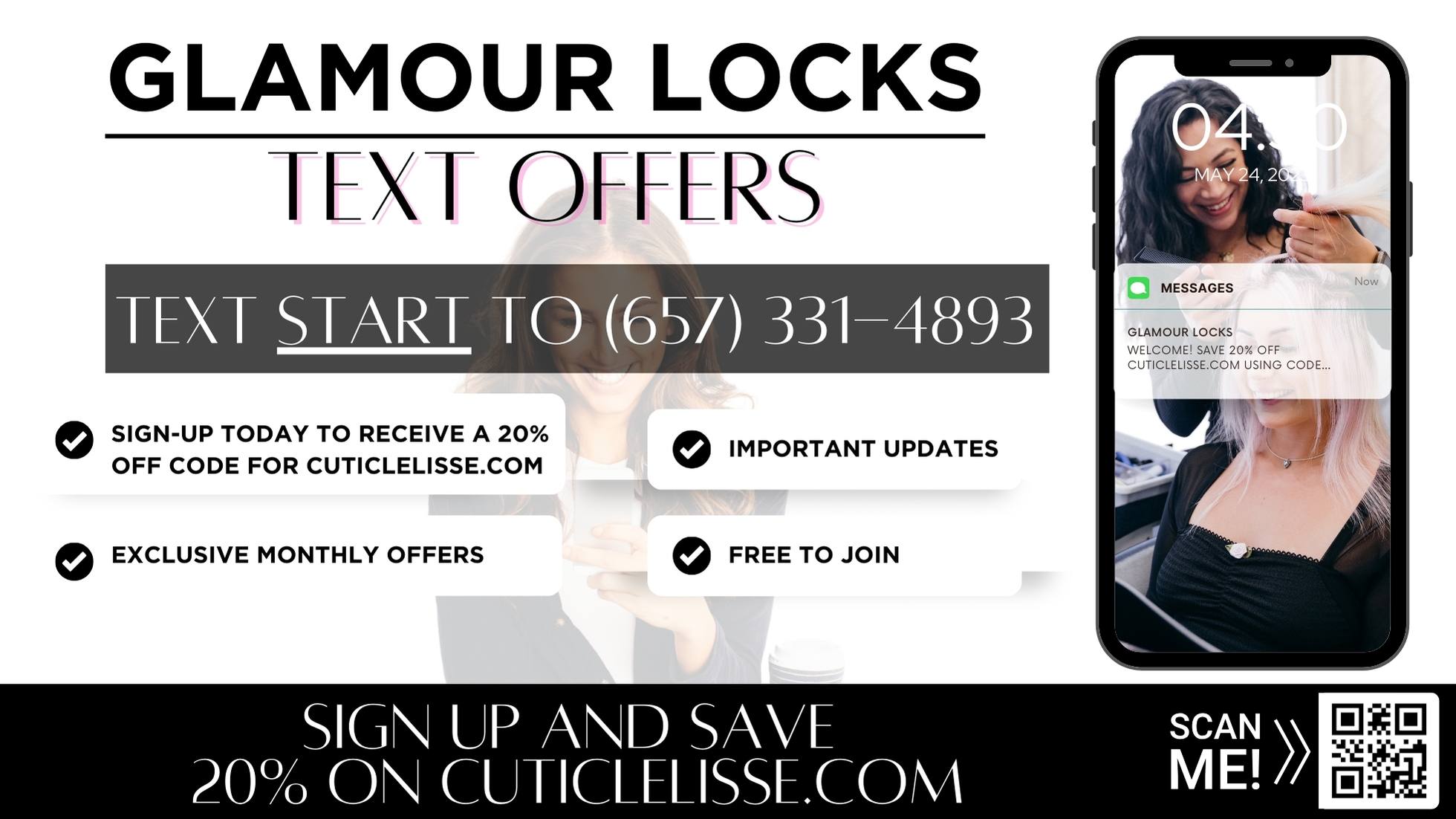 Glamour Locks Text Offers